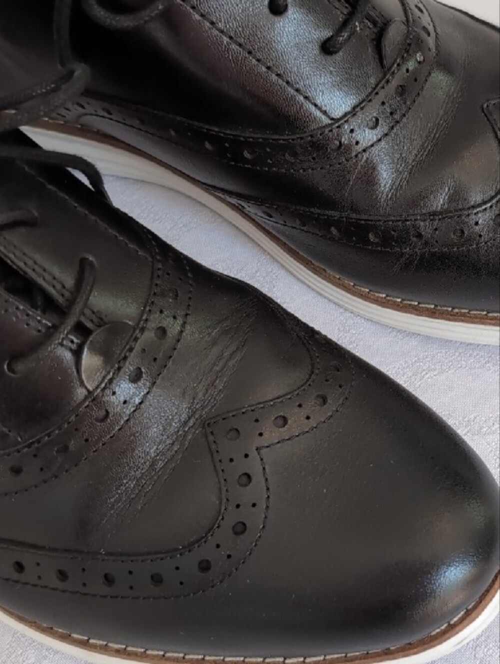 Cole Haan Black Leather Wingtip Lace-Up Sneakers - Picture 8 of 9